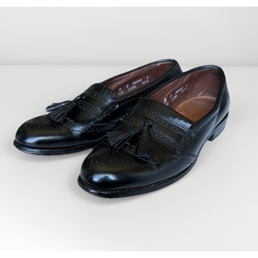 Allen Edmonds Brigenton Tassel Loafers Black Leather Men 8D